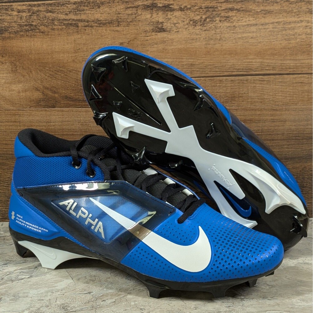 Nike Alpha Menace 4 Pro Men's 13 Royal Blue White Football Cleats FD7037-400